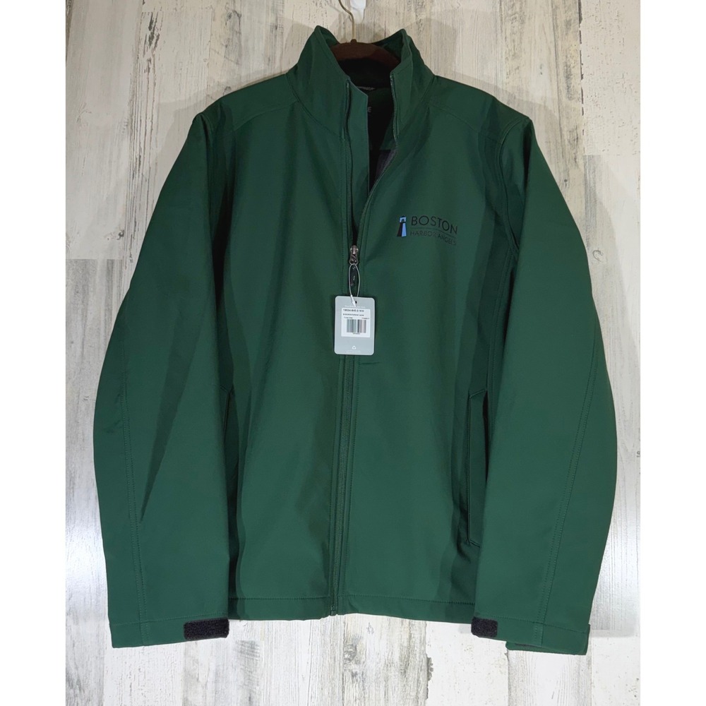 Elevate Maxson Softshell Jacket Medium Forest Green Boston Harbor Angels Logo